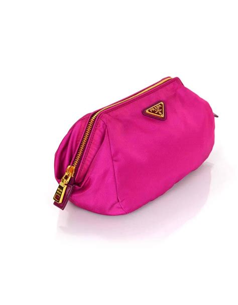 prada cosmetic pouch pink|prada nylon makeup pouch.